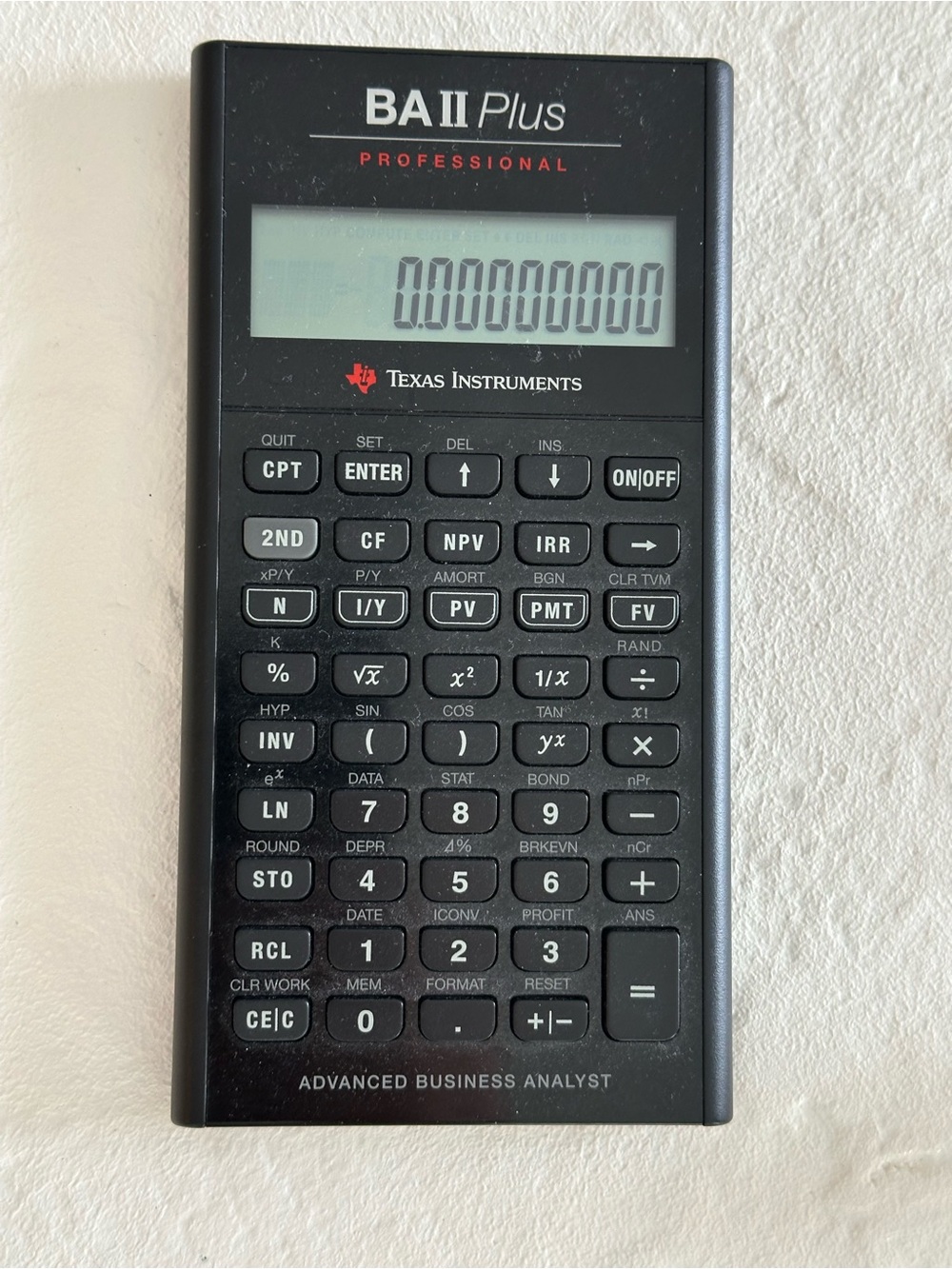 Texas Instruments BA II Plus Professional Calculator - Black with Red Accent